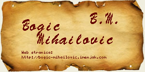 Bogić Mihailović vizit kartica